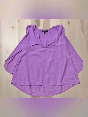 Banana Republic Women XS Pastel Lilac Flowy Sleeveless Blouse Minimalist Office thumbnail 6