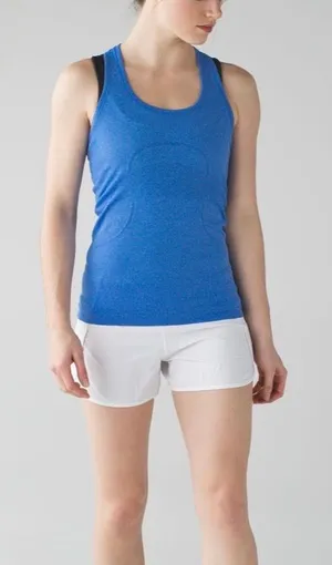 LULULEMON- Swiftly Tech Racerback Heathered Pipe Dream Blue Size 6 thumbnail 1