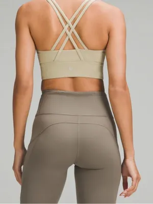 Lululemon Energy Longline Bra Sz 6 in Tan Beige Color thumbnail 2