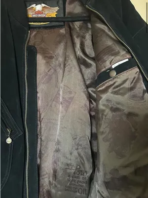Black suede vintage Harley Davidson jacket  thumbnail 3