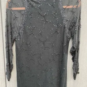 Vintage Nancy Johnson Lambswool Beaded Dress Black Size XS thumbnail 5