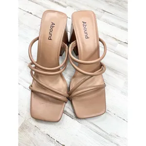 Abound ABAUSTYN-PU Beige Block Heel Strappy Square Toe Open-toe Heels Size 9M thumbnail 2