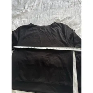 Zara Black Sweatshirt Sequins Beads Women's Large Long Sleeve Goth Holiday Glam thumbnail 6
