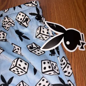 NWT-PLAYBOY Light Blue Dice Pattern Pajama Pants thumbnail 4
