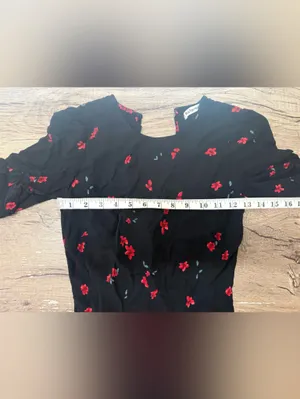 Reformation Gracie Mini Black Dress Floral Oracle Size 0 thumbnail 5
