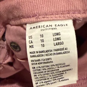 American Eagle low rise baggy Pink wide leg Jeans 10 Tall nwt‎ thumbnail 7