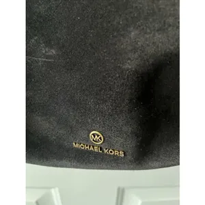 Michael‎ Kors Black Suede Leather Tote Bag Gold Hardware Crossbody Large Rare thumbnail 5