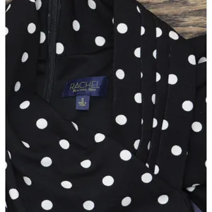 NWT Rachel By Rachel Roy Harland Printed Halter Polka Dot Dress Black / White S thumbnail 9