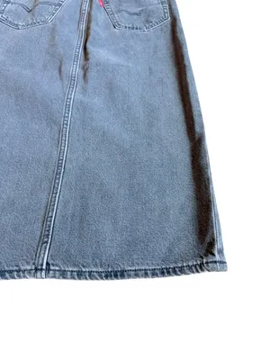 Levi's Grey Denim A Line Maxi Skirt High Slit Five Pocket Size 24 Women's NWT thumbnail 13