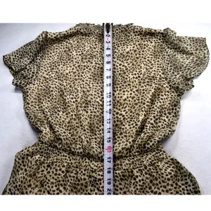 Lovestitch Leopard Print High Low Maxi Dress Brown Tan Smocked Waist Medium thumbnail 10