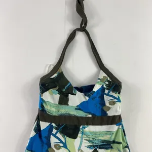 Patagonia Dress Womens XS Blue Green Abstract Halter Built In‎ Bra Stretch 58816 thumbnail 2