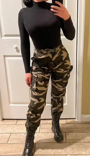 Cargo Army Pants Camouflage Pants High Waist Cargo Pants Track Pants Joggers Harem Pants Leggings thumbnail 1