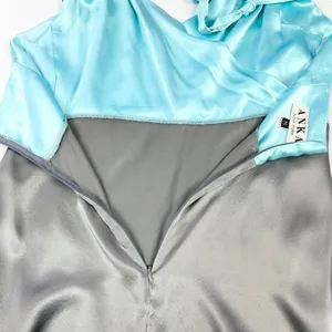 Y2K ANKA New York Dress Halter Size Medium Silk Glam Party Femme Club HOCO‎ thumbnail 8