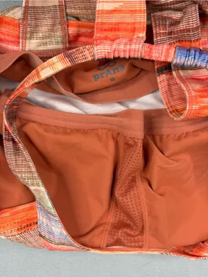 prAna Cantine Dress M Peach Bonita Stripe Halter Shelf Bra Stretch Athleisure thumbnail 5