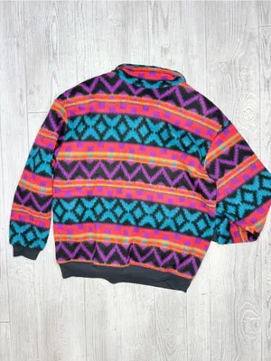 Vintage David Wayne fleece quarter zip long sleeve 80s pull over shirt jacket sm thumbnail 5