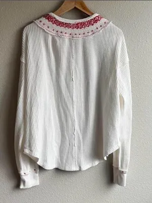 Cotton Free People Henley thumbnail 3