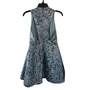 Alice + Olivia Blue Pink Floral Cherry Blossom Tennie Mini Dress Size 8 thumbnail 4