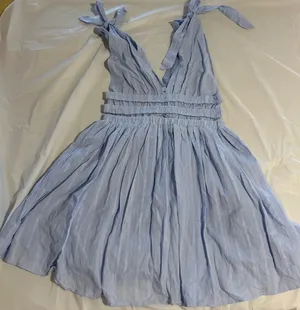 Blue Tie Strap Dress Size L thumbnail 1