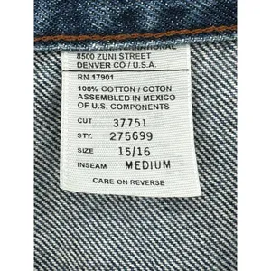 Vintage Rocky Mountain Jeans Women's 15/16 Mom 34X28 Bareback Blue Denim Western thumbnail 7