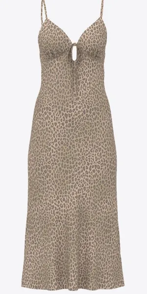Pink Victoria Secret Cheetah FALL IN LOVE MIDI DRESS Size XL thumbnail 1