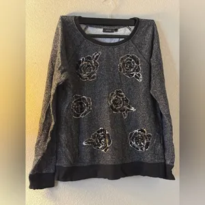 Apt. 9 Women's Gray Sequin Sweatshirt thumbnail 4