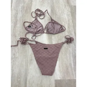 Triangl Vinca Deia Bikini Swimsuit Set Mauve Checkered texture Size XL/M thumbnail 7