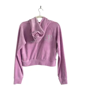 Juicy Couture OG Big Bling Crystal Logo Hoodie Jacket Pink Sz Small thumbnail 3