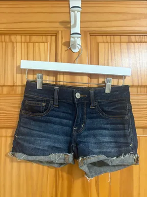 American Eagle Super Stretch Size 00 Dark Wash Denim Jean Shorts thumbnail 2
