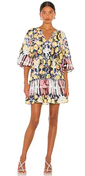 new revolve alexis kasi puff sleeve mini dress size small thumbnail 1