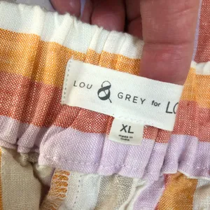 Lou & Grey for Loft Striped Linen Wide Leg Crop Pants thumbnail 4