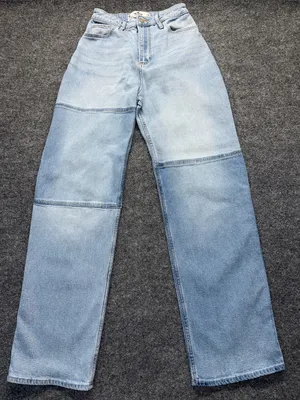 Hollister Curvy High-Rise Light Wash Patchwork Wide Leg Dad Jeans thumbnail 1