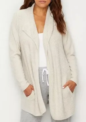 Barefoot Dreams CozyChic Lite Coastal Cardi Sweater Bisque Tan Women’s Large thumbnail 1