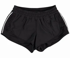 lululemon hotty-hot shorts ruched side black reflective 4 thumbnail 1