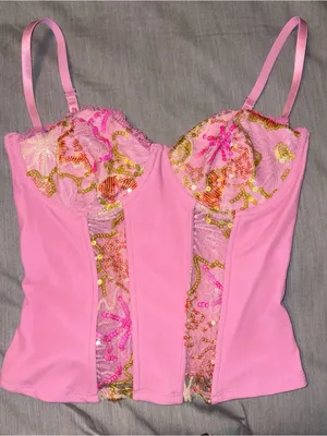 Edikted Medium Pink Inka Sequin Beaded Floral Underwire Top thumbnail 3