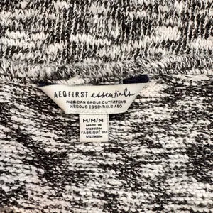 American Eagle Outfitters Halter Tank‎ Top Knit Black White Medium M Essentials thumbnail 3