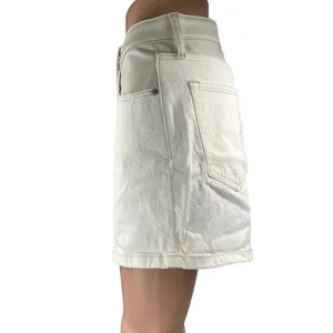 Abercrombie & Fitch The Dad Women's White High Waisted Denim Jean Shorts Size 28 thumbnail 2