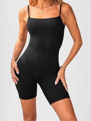 NWOT Everyday Slim Fit Black Exercise Romper thumbnail 1