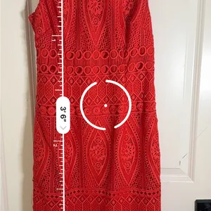Antonio Melani Red Lace Sheath Dress Size 4 –‎ Cocktail Wedding Guest Party thumbnail 8