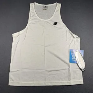 New Balance Tank Top Womens Medium White CoolMax Mesh Running Singlet NWT thumbnail 1