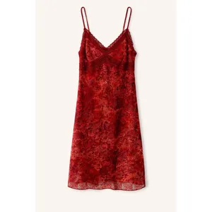 Y2K Red‎ Lace Mini Dress Slip Style Bodycon XS Coquette Party thumbnail 5