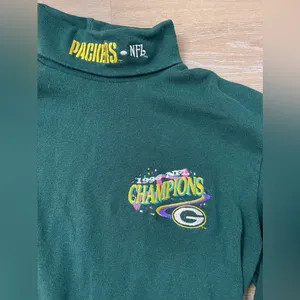 Vintage Green Bay Packers Turtle Neck Size M thumbnail 2