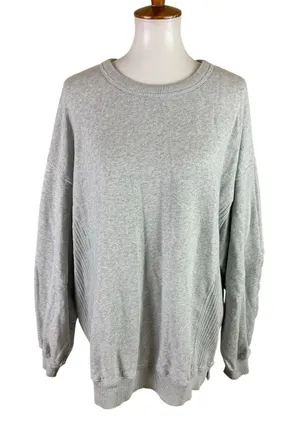 Aerie Gray Oversized Sweatshirt Slouchy Lounge Athleisure Minimalist Large thumbnail 1