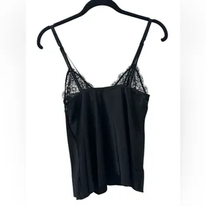 Elegant Black Lace Trim Camisole and bottoms set. thumbnail 2