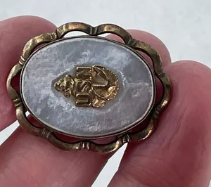 VTG WWII USN( United States Navy) sweetheart locket. Mother of pearl with Anchor thumbnail 1