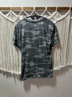 Lucky Brand Women’s Charcoal & Light Gray Camo Short Sleeve Tee thumbnail 5