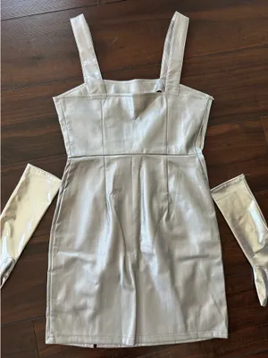 Nasty Gal Metallic Dress with Gloves thumbnail 4