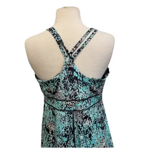 Marmot Active Dress L Built in Bra Athletic Green Back Tank Abstract Artsy thumbnail 5