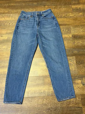 American Eagle Mom Straight Jean Womens 4 Comfort Stretch Waistband Blue thumbnail 1