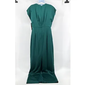 Aidan Mattox‎ Gown 8 Emerald Green Beaded Peplum V-Neck Maxi Slit Dress NWT thumbnail 4
