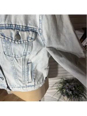 Stoosh vintage denim jacket acid wash grunge 90s Y2K flap pockets cotton rocker thumbnail 10